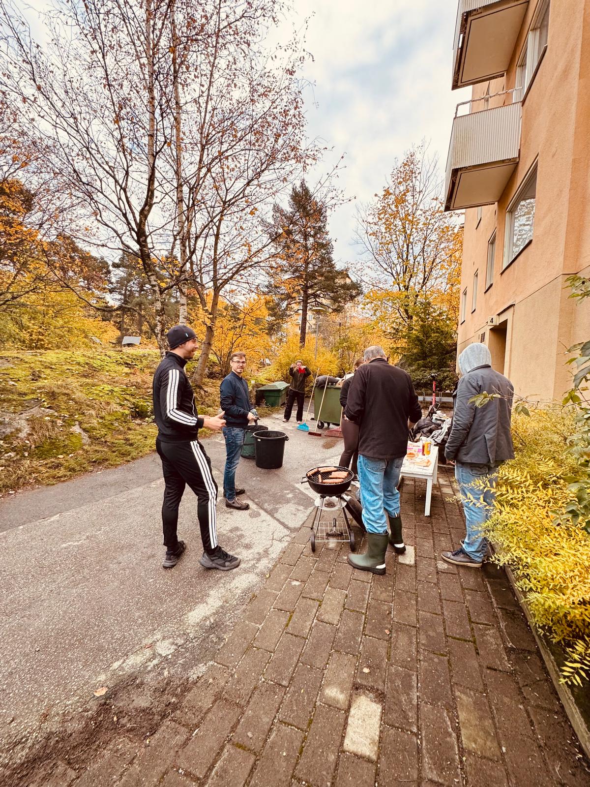 Grannar som grillar Pelargatan 4, johanneshov